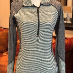 Lululemon Athletica Gray Fitted Long Sleeve Polo Sweatshirt